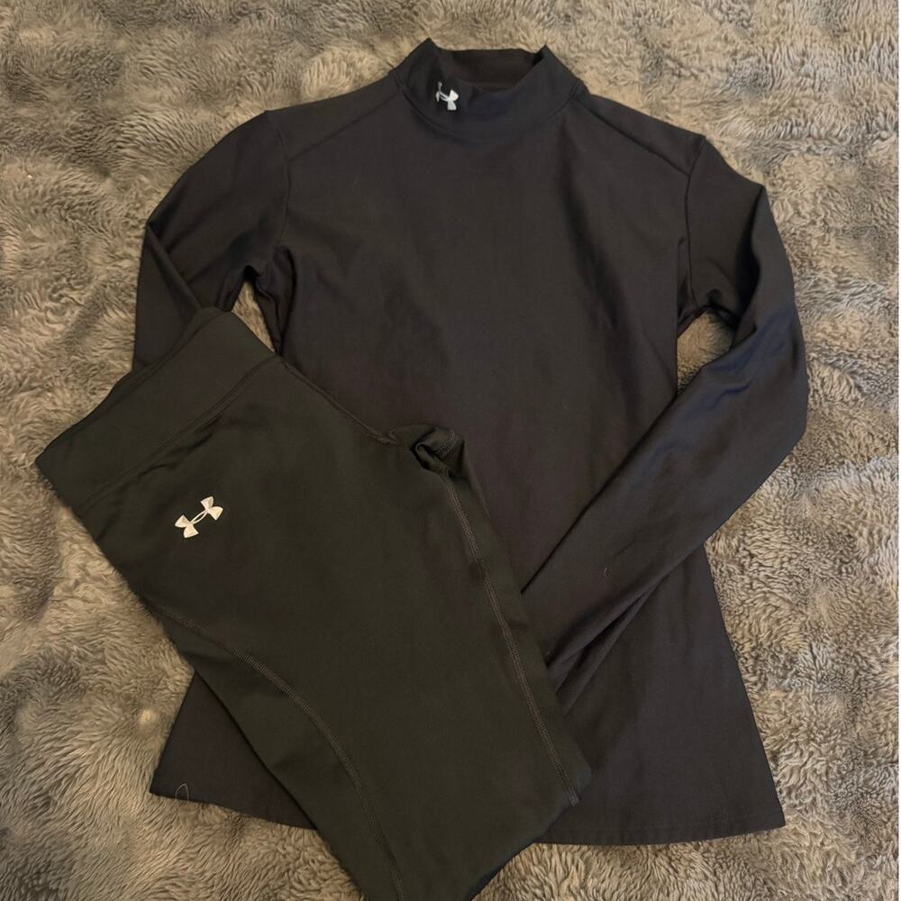 Under Armour Women's Fitted Cold Gear Set S Legging/M LS Top Black